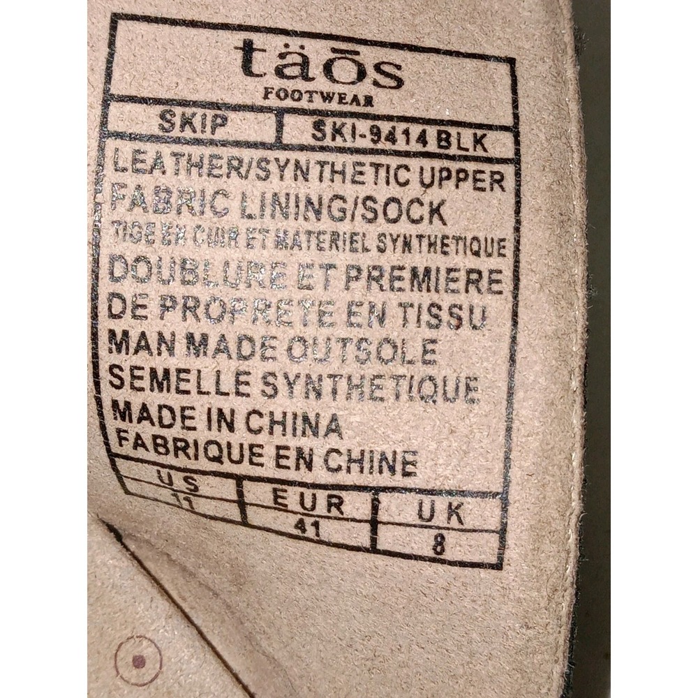 Taos Double Strap Black Leather Slide Sandals Women's Size 11 Comfort - Picture 14 of 15